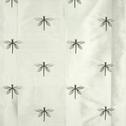Beige Custom Made Embroidered Dupioni Silk Curtains - Window Treatments