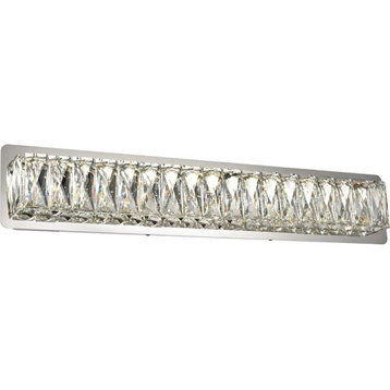 Elegant Lighting Monroe 24.4" Royal Cut Crystal Vanity Light in Chrome