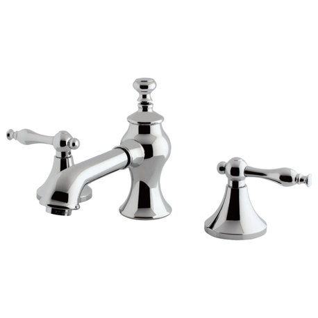 Kingston Brass Widespread Bathroom Faucet With Brass Pop-Up, Polished Chrome