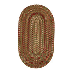 Manchester Braided Oval Rug, Sage Red Hues, 9'2"x13'2"