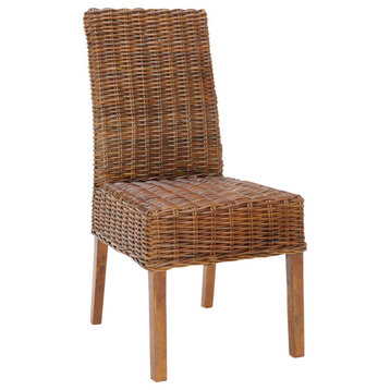 Vessa 18"h Rattan Side Chair (set Of 2) Light Brown