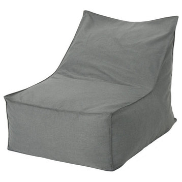 GDF Studio Tulum Outdoor Water Resistant Fabric Bean Bag Lounger, Dark Gray