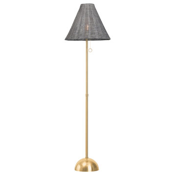 Destiny 66.5" High Aged Brass Floor Lamp