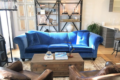 Example of a mid-sized trendy enclosed living room design in Boston