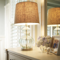 Dimond HGTV Table Lamp in Light Green Smoked Glass - Table Lamps