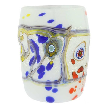 GlassOfVenice Murano Glass Modern Art Tumbler - White