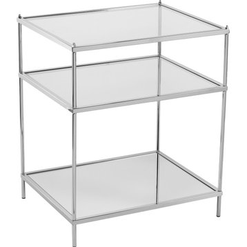 Knox Glam Mirrored Side Table - Chrome