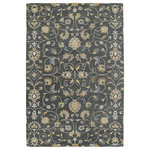 Kaleen - Kaleen Hand-Tufted Middleton Graphite Wool Rug, 3'x5' - Inspired by the royal family of the United Kingdom, the Kaleen Wool Rug features an elegant understated design and neutral tones. Its floral pattern and subtle hues are a fitting choice for a traditional or transitional-style space. The Kaleen is known for its fresh yet classic design, created with traditional craftsmanship.