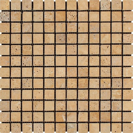 Travertine Mosaic, 1 X 1 Tumbled