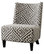 Furniture of America Ammie Fabric Upholstered Accent Chair in Black and White