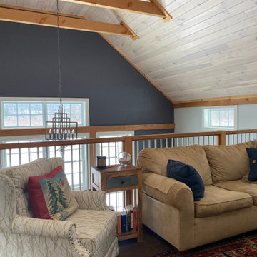 Mezzanine overlooking Living Room and Patio Outside
