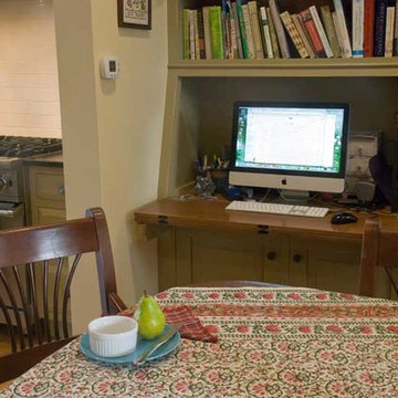 Leaf folds down, doubles over as a space saving work surface.