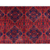 Red Soft and Velvety Wool Hand Knotted Afghan Khamyab Oriental Rug, 8'2"x11'6"