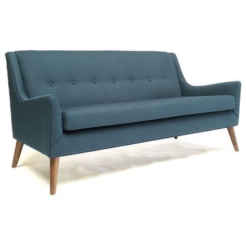 Gingko Rex Polyester Blend Fabric And Wood Loveseat With Azure Finish REX950-AZ