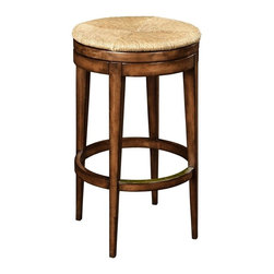 EuroLux Home - New Bar Stool Normandy Finish Rattan Round - Bar Stools And Counter Stools