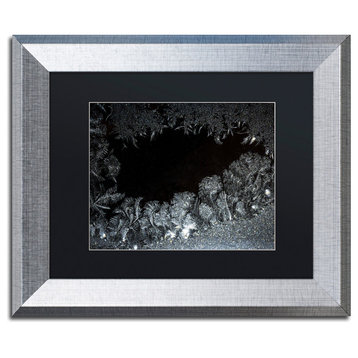 Kurt Shaffer 'Window Frost at Night 2' Art, Silver Frame, Black Matte, 14"x11"