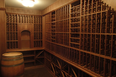 Example of a classic wine cellar design in Calgary