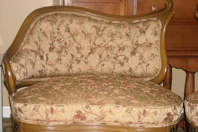 French Provincial Tufted Chairs Reupholstered