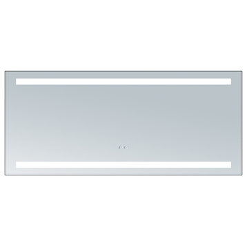 Electric LED Mirror With T5 Tube Digital Clock, 64 X 28