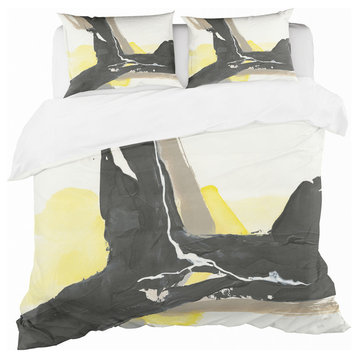 Glam Black and Yellow I Glam Duvet Cover Set, Twin
