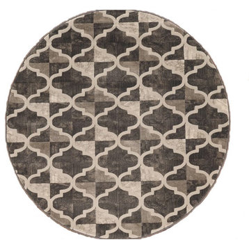 Iseo Rug Contemporary 3793, Brown, 7'10"x7'10"