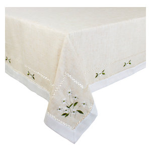 1 Piece SARO LIFESTYLE 731.N40S Toscana Square Tablecloth 40 Natural 40