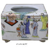 Chinese Oriental Scenery Print Graphic Ceramic Holder Container cs2207