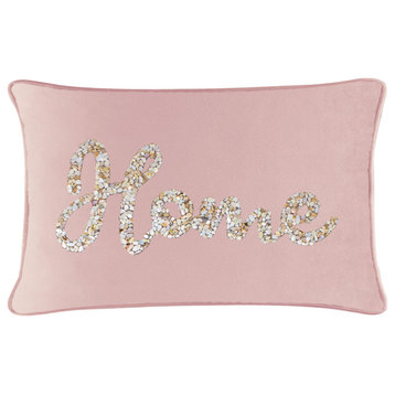 Sparkles Home Shell Home Pillow - 14x20" - Blush Velvet
