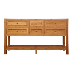 60" Thayer Bamboo Double Vessel Sink Vanity - Bathroom Vanities And Sink Consoles