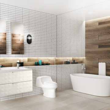 Scandinavian Cottage Bath Conceptual Rendering
