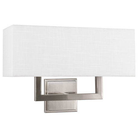Kira Home Haven 16" Wall Sconce/Wall Light, Rectangular White Fabric Shade