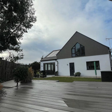 Grey Composite Decking at a Modern Gable Fronted Home