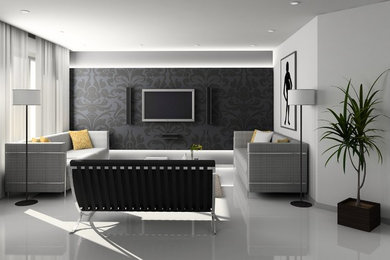 Family room - contemporary family room idea in New York