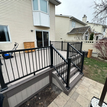 Azek Slate Gray and Dark Hickory with IRX railing