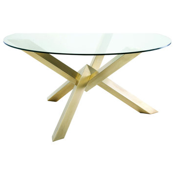 Costa Gold Metal Dining Table, HGTB271
