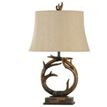 StyleCraft Home Collection - Antler Table Lamp with Custom Fabric Shade - Accent your decor with this lovely Table Lamp.