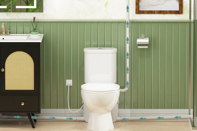 Toilet room - modern toilet room idea in Other with a two-piece toilet