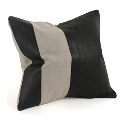 Leather & Linen Pillow - Decorative Pillows