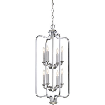 Nuvo Willow 8-Light Caged Pendant, Aged Bronze, Polished Nickel, 60-5872