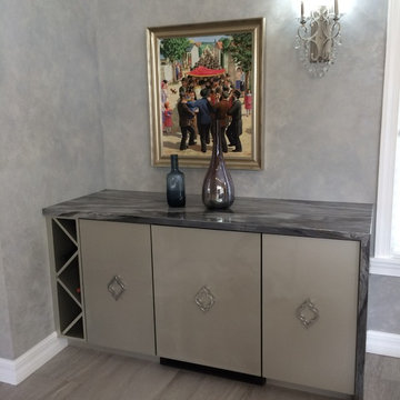 Dinning table with buffet cabinetry