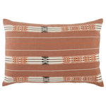 Jaipur Living - Jaipur Living Phek Hand-Loomed Tribal Mauve/Cream Poly Lumbar Pillow - Handmade by weavers in Nagaland, India, the Nagaland collection showcases the traditional loin-loom techniques of the indigenous tribes of the region. The artisan-made Phek lumbar pillow effortlessly combines heritage-rich tribal patterns with a versatile, contemporary colorway for a stunning statement in any space. Crafted of soft, finely woven cotton, this mauve-colored pillow brings the global art of Naga textiles to the modern home.