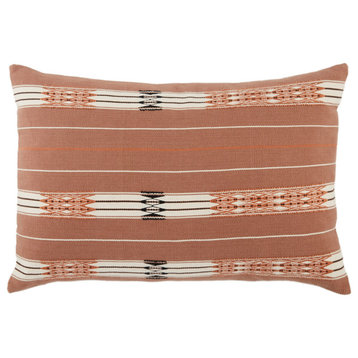 Jaipur Living Phek Hand-Loomed Tribal Mauve/Cream Poly Lumbar Pillow