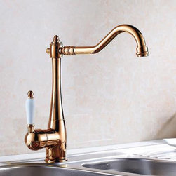 Antique Mixer Water Brass Rose Golden Kitchen Sink Faucet FB192R - Kitchen Faucets