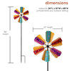 Alpine Colorful Kinetic Wind Spinner Garden Stake with Gems, 86"