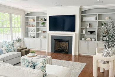 Living room photo in Boston