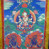 Tibetan Print Fabric Trim Deity Art Wall Scroll Thangka
