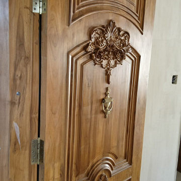 Custom Teak Wood Entrance Doors & Premium Woodwork – Residence at Palghar, Mahar