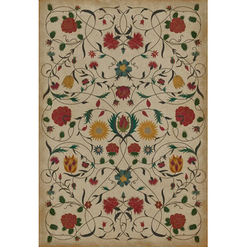 Vintage Vinyl Floorcloths/Mats (Floral Abigail), 52x76