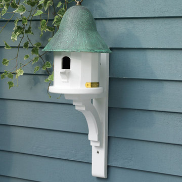 Copper Top Bird House with Blue Verde Copper Roof by Lazy Hill Farm Designs