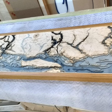 18" x 60" laser cut Sunshine Coast/Desolation Sound chart